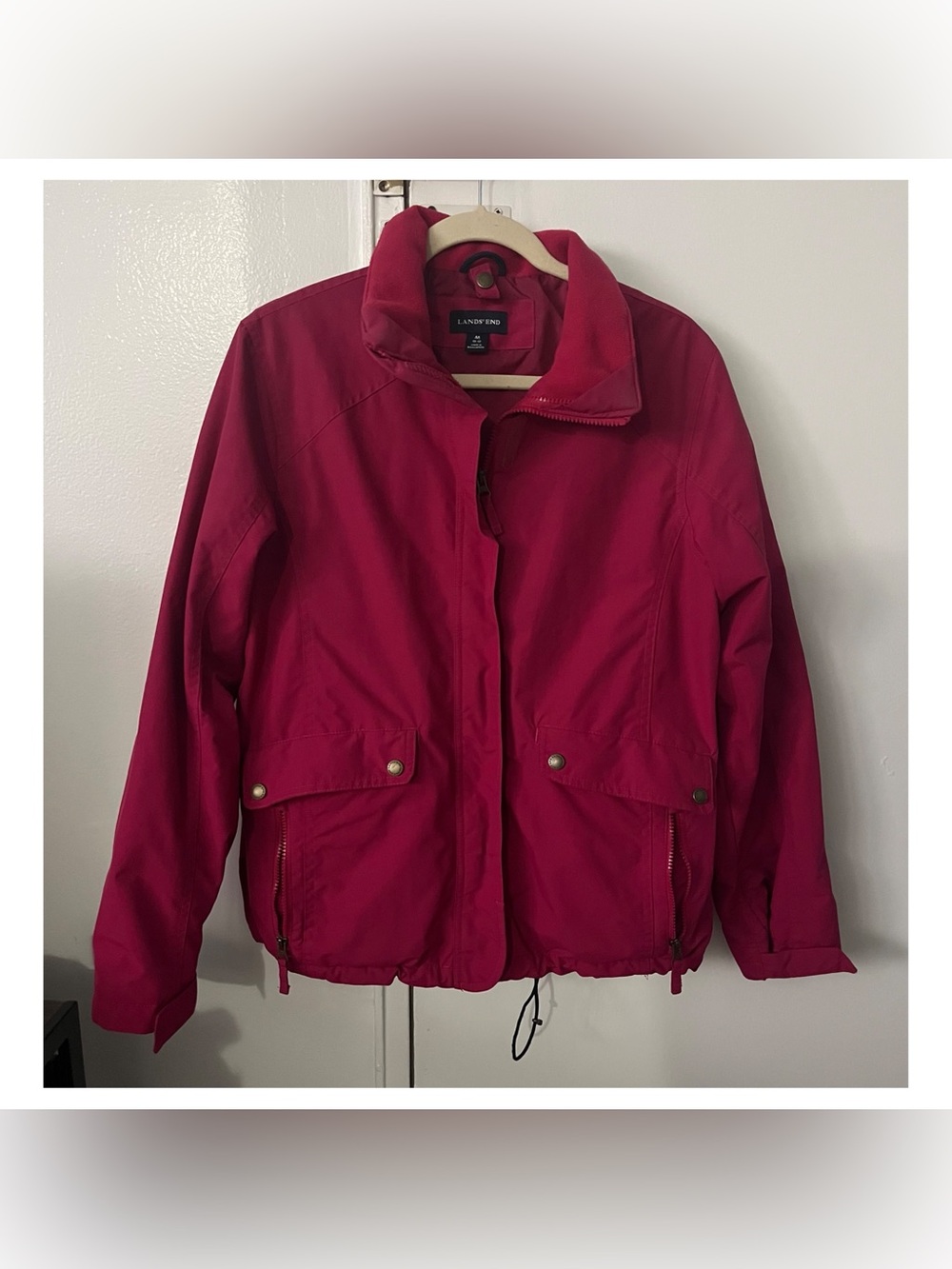 Lands' End pink jacket with fleece lining size M